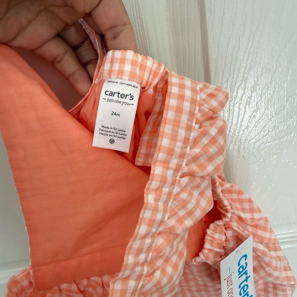 Carter's Pink Checkered Ruffle Dress - Picture 4 of 5
